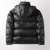 Piumino da uomo Topstoney 2023 Nuovi arrivi High-end Piumino bianco lucido Giacca dritta con cappuccio antivento Outwear Cappotto da neve Marchio di moda Outdoor Caldo