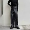 Calças masculinas syuhgfa 2023 calças moda pu couro perna larga casual estilo coreano versátil baggy stretwear tendência masculina