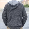 Herensweaters Mode Gebreide sweatshirts met lange mouwen en capuchon Effen Losse zwarte rits Heren Casual hoodies met trekkoord Eenvoudig