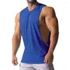 Men's Polos 2023amazon Vest Foreign Trade Muscle Sports Leisure Solid Color Sleeveless Waistcoattt-shirt