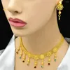 Kolczyki naszyjniki Zestawy ANIID Zestawy dla kobiet Dubai African Gold Kolor Jewelry Bride Pierścień Nigerian Wedding Biżuteria Prezent