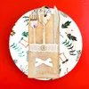 テーブルマットポータブルカトラリーバッグクリスマスポーチ箸ケース再利用可能なドリンクストロースプーンフォークナイフストレージテーブルウェア