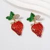 Dangle Earrings Cute Sweet Temperament Strawberry Alloy