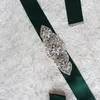 Bröllopssashes fashionabla brud Sashes bälten klänning SASH FÖR VÄRKTAD TEAD RHINESTONE Crystal Wedding Belt