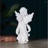 Vases RESIN GIRL DECORATION PRAYING ANGEL ORNAMENTS ELF WINGS SCULPTURE FIGURINE COFFEE RETRO DESKTOP