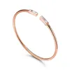 Bracelet femme bracelet bracelet blanc bracelet femme 17 cm ouvert bracelets de créateur réglable argent rose or avec boîte cadeau 71120C