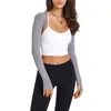 Mulheres Camisetas Mulheres Manga Longa Bolero Shrug Yoga Frente Aberta Mangas Cardigan Mangas para Cobrir Braços Tops de Treino para Exercício Esportes Ginásio