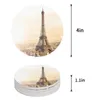 Table Mats Eiffel Tower Building City Ceramic Coasters Set Round Non-Slip Placemats Coffee Drink Cup Mat Home Decor