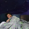 Blankets Magic Luminous Children Blanket Soft Flannel Star Moon Home Bed Fluorescent Christmas Gift