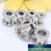 Plugues 100 pçs / lote mix 3-10mm aço inoxidável prateado cristal gem medidores de ouvido túnel de carne plugue de ouvido piercing body339Y