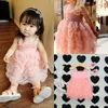 Dziewczyna sukienki dziewczyny urocze tutu Baby Pink Princess Party Bez rękawów Pasek Ruffle Summer Bubble Sukienka 1-6y