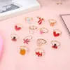 Cluster Rings 36x/Set Novelty Adjustable Cartoon Children Funny Knuckles Ring Finger Decoration Alloy Kids Gift