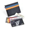 Porte-cartes en cuir véritable unisexe portefeuille ultra-mince support rétro simple étui portable S porte-monnaie en espèces