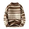 Herrtröjor 2024 Autumn Winter Style Högkvalitativ modetrendtröja Casual Wool Pullovers Warm Men Size M-3XL