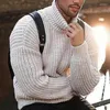 남성 스웨터 가을과 겨울 단색 터틀넥 스웨터 긴팔 풀오버 프라이머 모직 재킷