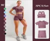3PCS Bezproblemowe stroje dla kobiet -odzieży sportowe Ubrania fitnessowe Krótkie rękawie Top Top High Tase Sports Suits i Bra Women TRAC4369391