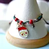Link pulseiras 1 pc natal trança árvore sino santa floco de neve pulseira encantos para mulheres presentes masculinos na moda jóias de natal