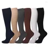 Chaussettes de sport 1 paire de bas de Compression longs pour femmes et hommes, Circulation sanguine, course à pied, Football, 20 30 mmhg pour varices