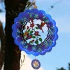 Decoratieve beeldjes 3D roterende windgong 12 inch blauwe vogel buiten hangende decoratie
