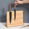 Portaoggetti da cucina Supporto magnetico a doppio lato in legno Blocco di bambù ecologico Forte supporto per gadget con magnete