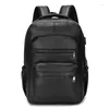 School Bags XZAN Leather Teenage Backpacks Retro Fashion A1 Man Multifunctional Backpack Men Zipper Designer