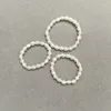 Cluster Rings Wholesale 1-2.5MM Natural Fresh Water Pearl Tail Ring Rice Shape Tiny Fashion Women Jewelry Simple 20pcses/lot