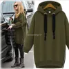 IOSC 3 Colors Black Army green and Gray Hoodies Women Warm Sweatshirts Green Side Zipper Hooded Long Sleeve Plain Hoodie Pullover