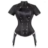 Bustiers korsetten korset korset steampunk gothic uitgesneden bustier vintage zwart rood bloemen top voor dames korte mouw kostuumkleding