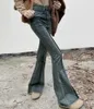 Damesjeans H.sa Dames Koreaanse flare streetwear Y2K rechte broek Vintage Bell Bottom Denim Lady Party Casual skinny broek
