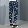 Calças masculinas 2023 roupas estilista de cabelo mostrar moda polka dot casual harem trajes