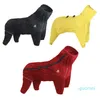 Hotsale huisdier gele streep grote hondenregenjas met capuchon Grote hondenregenjas