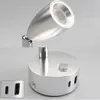 Tokili Minimalist Camper Light 12V Caravan Reading Lamp Touch Dimmer Switch med 2 USB Chargers 24V Swivel Justerbar Spotlight för RV Boat Truck Trailer