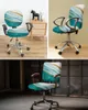 Stoelhoezen Teal gradiënttextuur Marmering aquarel elastische fauteuil hoes verwijderbare kantoor hoes gesplitste zitting