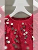 Pulls pour femmes Style Socialite Glands tempéramentaux Paillettes Pull rouge Pull en vrac Jumpers 2023 Automne et hiver Knitwear