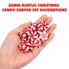 Dekorativa figurer Julgodisdekorationer Vita Xmas Diy Ornament Tree Pendants Lollipop Acrylic Decors Child Home 2024