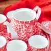 Teaware Sets Chinese Paper Cut Wedding Ceramics Supplies BRIDE Gift Teapot Tea Cup Happy Set
