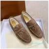 Winter Dress Casual Shoe Walk Flats Suede Leather Fur Inside Winter Driving Design Open Mens Women Mocassin