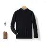 Men's Sweaters Autumn And Winter Sweater Semi-Turtle Neck Long-Sleeved Pullover Business Casual Plus Size Knitted Warm Top.