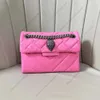 Designer Kurt Geiger herzförmige Handtasche Luxustasche Leder London Damen Mann Mini Umhängetasche Metallschild Pochette Clutch Tote Umhängetasche Regenbogenkette Flap Bags