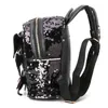 School Bags E74B Women Sequins Backpack Mini Shoulder Bag Travel Handbag Rucksack Satchel