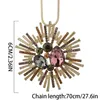 Pendentif Colliers 1PC Collier en forme de fleur Broche avec pull en cristal Longue chaîne à double usage Bijoux Cadeaux élégants Accessoires de décoration