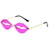 安いパーティーグラスリムレスリップサングラス女性キャットウォークショーファッションサングラスパーティー面白い眼鏡11色の卸売