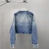 Kadın Ceketler Denim Uzun Kollu Düğme Mektubu Triangs Sonbahar İlkbahar Ceket Moda Kot Palto Klasik Windbreaker Coats