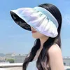 Wide Brim Hats Summer Sunshade Hat UV Protection For Women Outdoor Beach Soft Large Bucket Caps Travel Cap