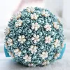 Mazzi di fiori nuziali Tutto perle con nastro Accessori da sposa Buque De Noiva fatti a mano molto costosi di alta qualità