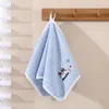 Serviette en molleton de corail suspendue, épaisse, dessin animé, mignonne, absorbante, chiffon de nettoyage, mouchoir pour la maison, salle de bain