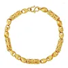 Pulseiras de link MxGxFam (19,5 cm) contas ocas joias para homens designs criativos ouro puro cor livre de alergias