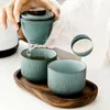 TeAware Setleri Seyahat Çay Seti Açık Aracı Hızlı Bardak Bir Pot İki Mini Taşıma Çantası Filtre Şok geçirmez Tatlılık Organizatör