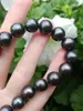 Correntes Incomparáveis 11-12mm Natural Real Rodada Tahitian Black Pearl Colar 14k Ouro Fine Jewelry Presentes