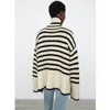 Kadın Sweaters Totem*E Annecy Womens Sweater Yüksek Boyun Yün Klasik Stripe Suplice Triko Sarkık Top Kış 231027